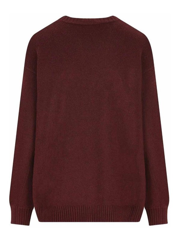 Max Mara: Strickpullover mit Rundhalsausschnitt online - Rundhalspullover - Rosa