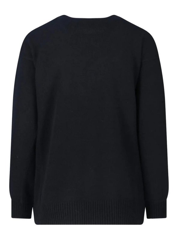 Max Mara: Strickpullover mit Rundhalsausschnitt online - Rundhalspullover - Schwarz