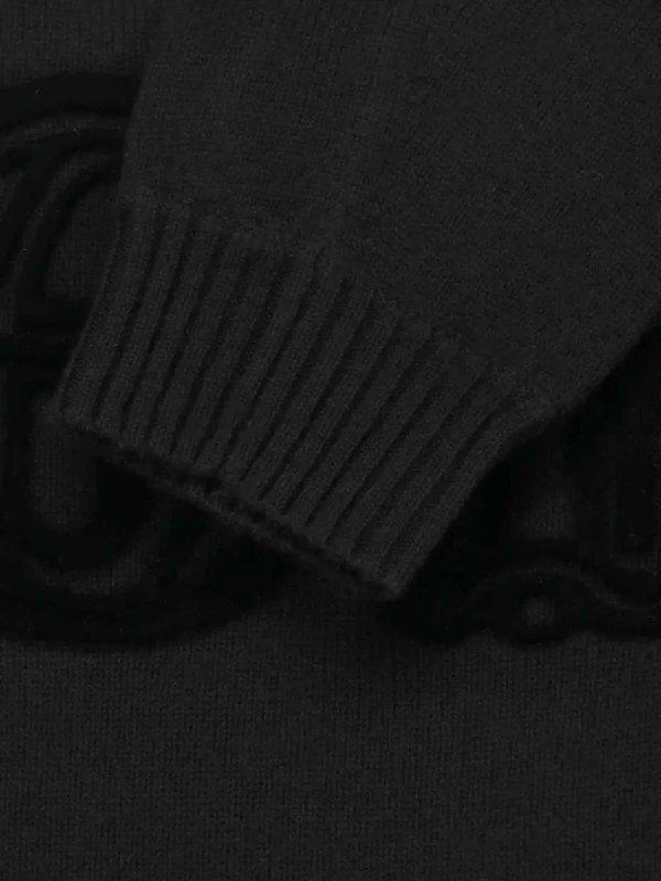 The Best Shops Max Mara: Strickpullover mit Rundhalsausschnitt - Rundhalspullover - Schwarz