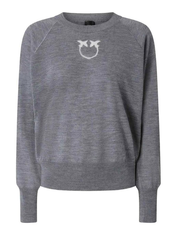 Pinko: maglia collo rotondo - Lanzarote Maglia Lana Logo