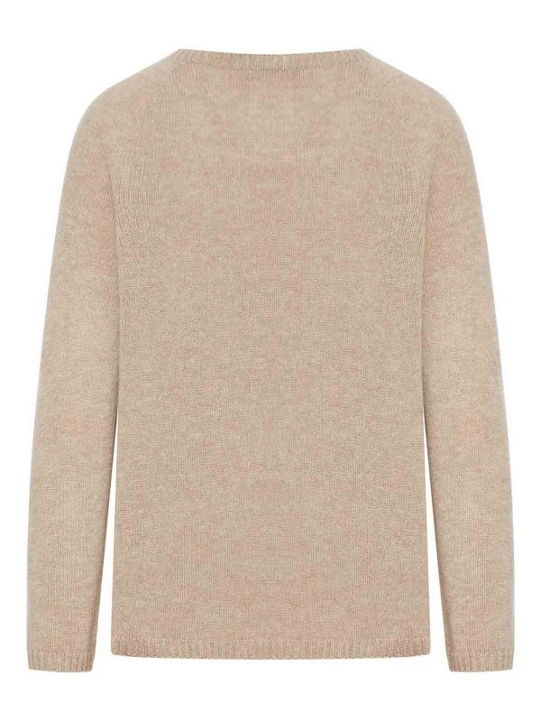 S MAX MARA: Strickpullover mit Rundhalsausschnitt online - Rundhalspullover - Beige