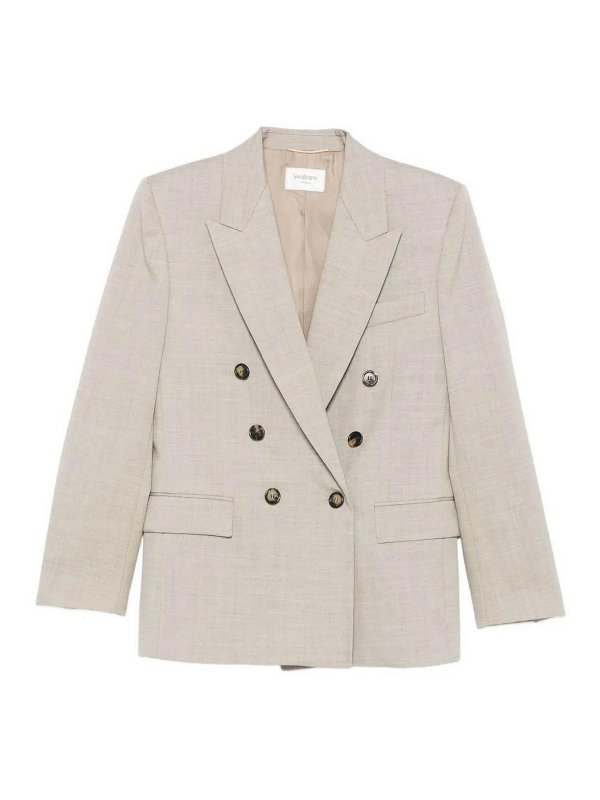 SAINT LAURENT: casual jackets - Jacket Beige Taupe