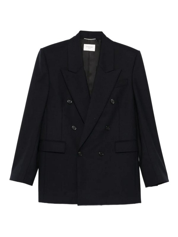 SAINT LAURENT: casual jackets - Db Jacket Marine