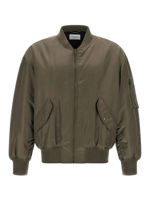 SAINT LAURENT: bombers - Bomber Taupe Khaki