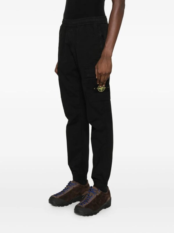 The Best Shops STONE ISLAND: casual trousers - Pantalone Regular Tapered Black