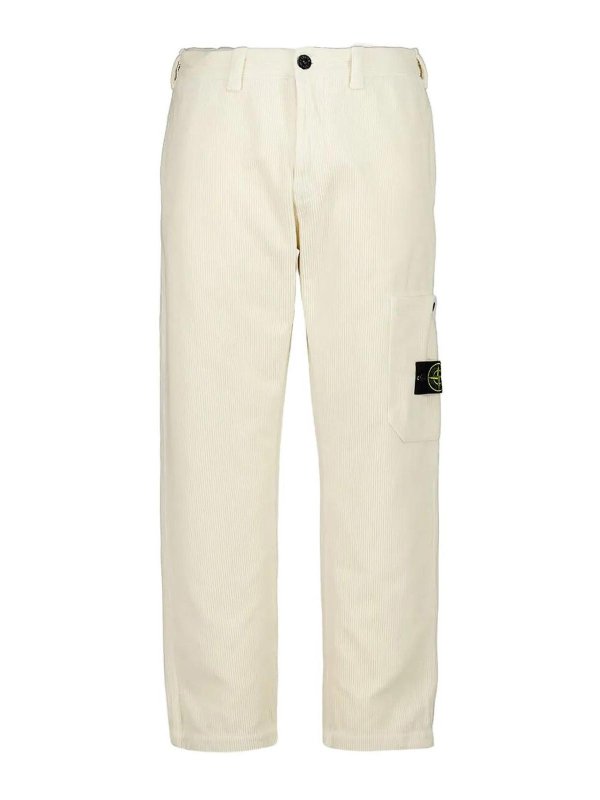 STONE ISLAND: Casual Hosen - Casual Hose - Weiß