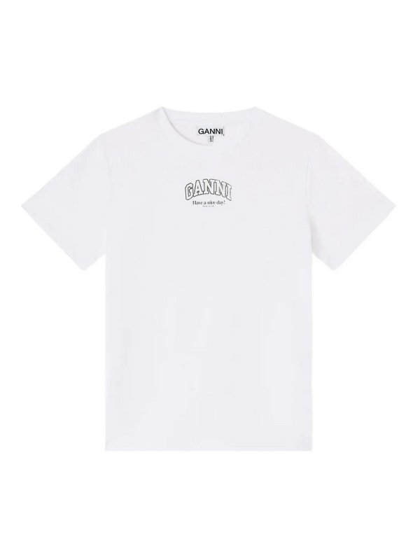 GANNI: t-shirts - Essentials Tee Bright White