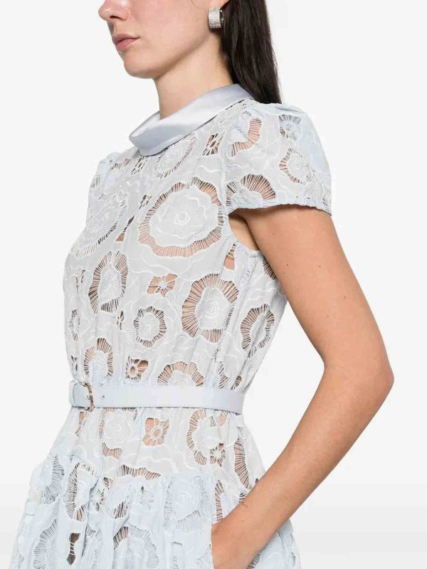 Blue Floral Lace  Midi Dress shop online: Self Portrait