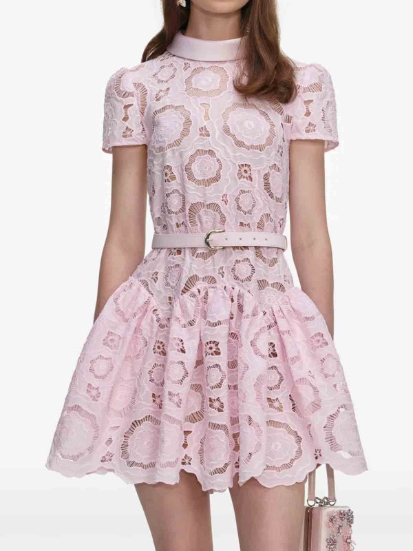 膝丈ドレス - ピンク shop online: Self Portrait