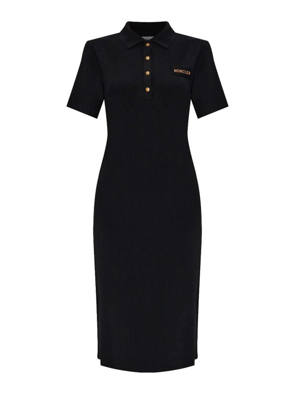 MONCLER: Knielange Kleider - Knielanges Kleid - Schwarz