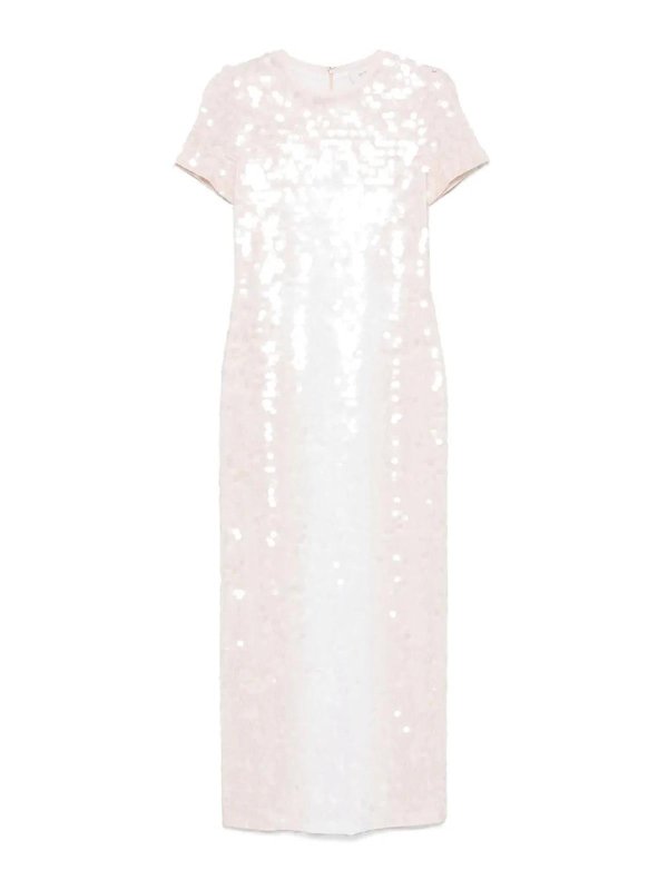 SPORTMAX: Knielange Kleider - Knielanges Kleid - Weiß