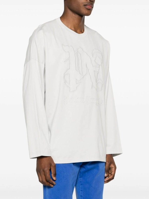Monogram Statement Tee Grey shop online: Palm Angels