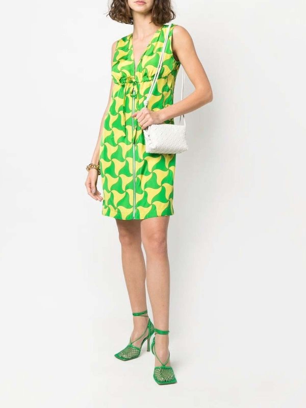 BOTTEGA VENETA: ニーレングスドレス online - 膝丈ドレス - 緑