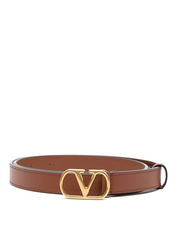 VALENTINO GARAVANI: belts - Buckle Belt Deep Caramel