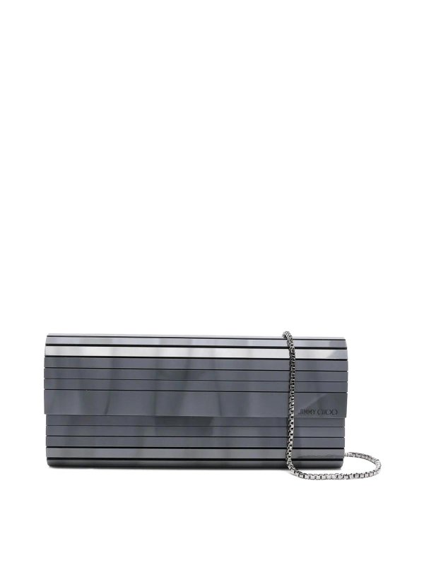 JIMMY CHOO: clutches - Sweetie Uup Grey Mother Of Pearl