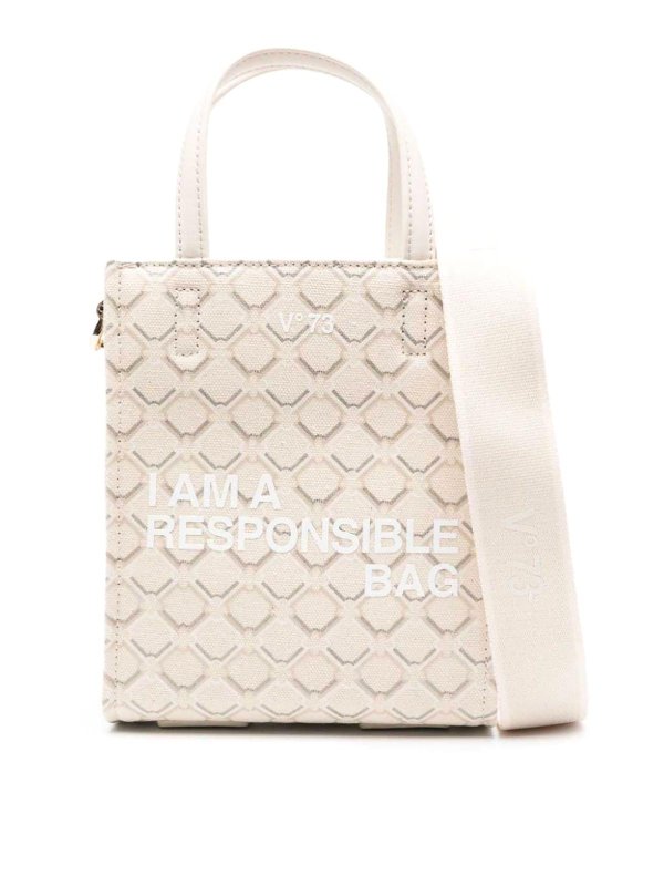 v°73: totes bags - Shopping Responsibility Logo Wht