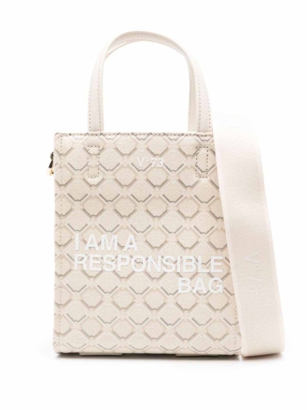 v°73: totes bags online - Shopping Responsibility Logo Wht