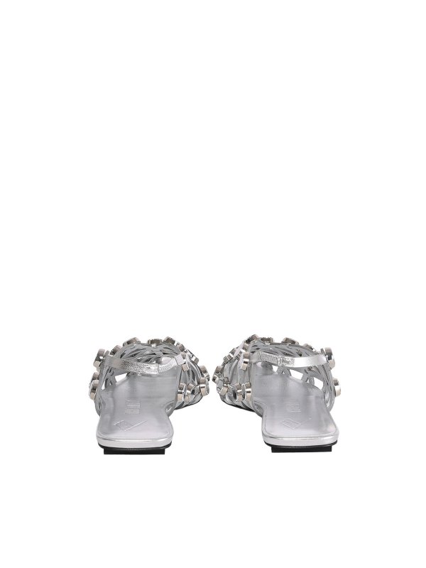 The Best Shops The Attico: flat shoes - Grid Ballerina Silver