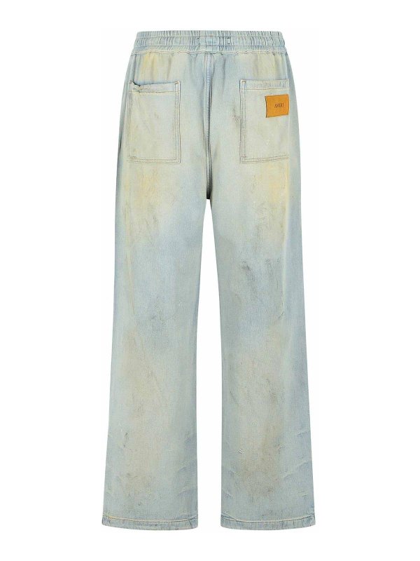 AMIRI: straight leg jeans online - Light Blue Cotton Jeans