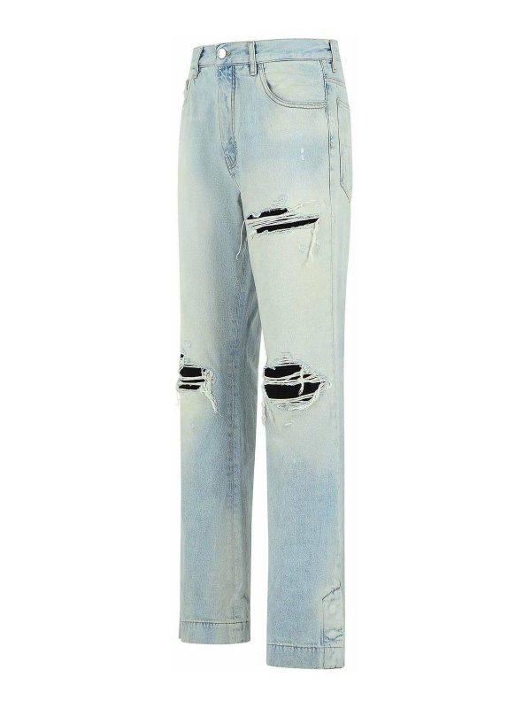 The Best Shops AMIRI: straight leg jeans - Flare Light Blue Cotton Jeans