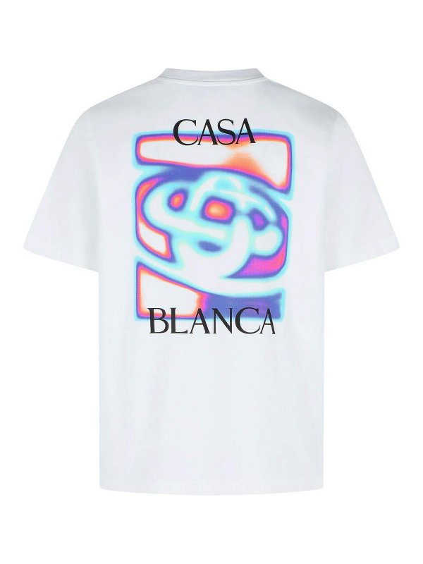 CASABLANCA: t-shirts online - White Cotton T-Shirt