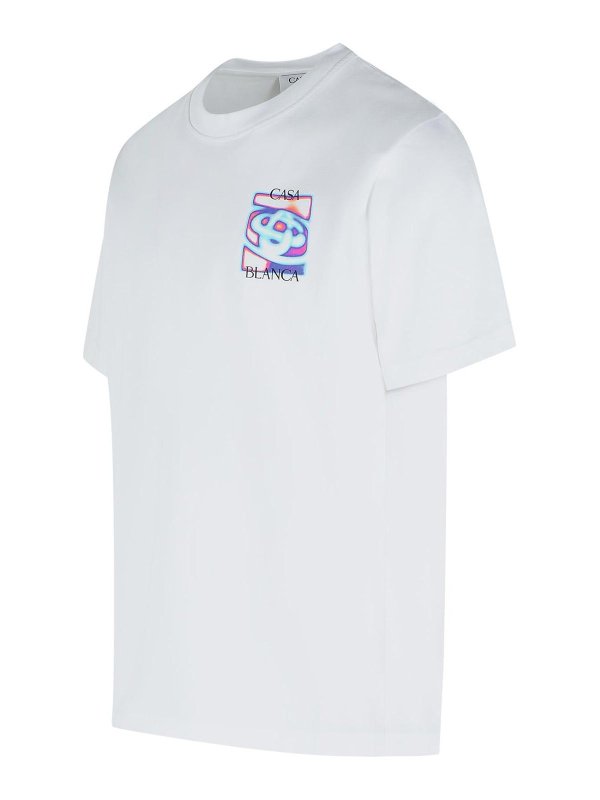 The Best Shops CASABLANCA: t-shirts - White Cotton T-Shirt