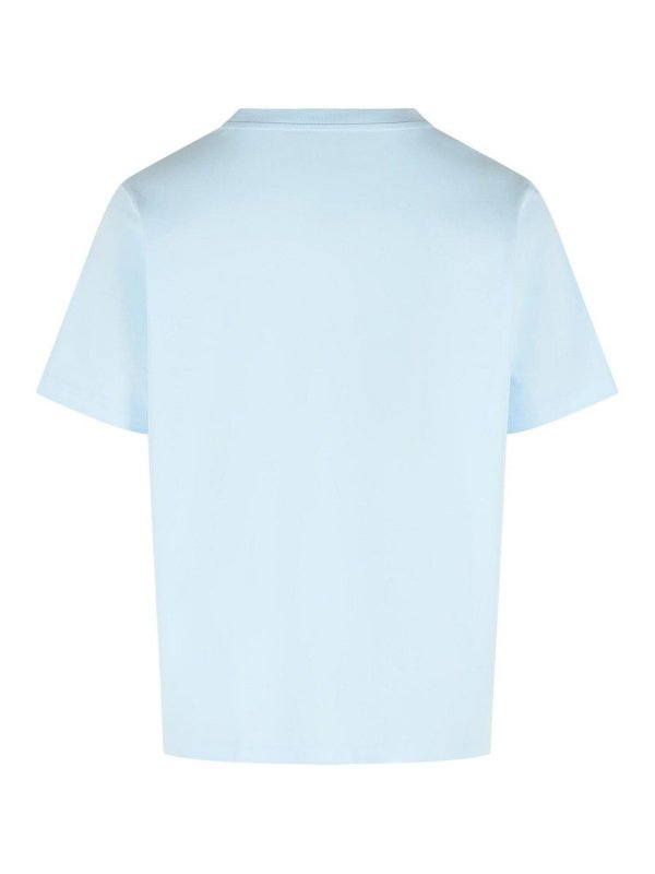 CASABLANCA: t-shirts online - Light Blue Cotton T-Shirt