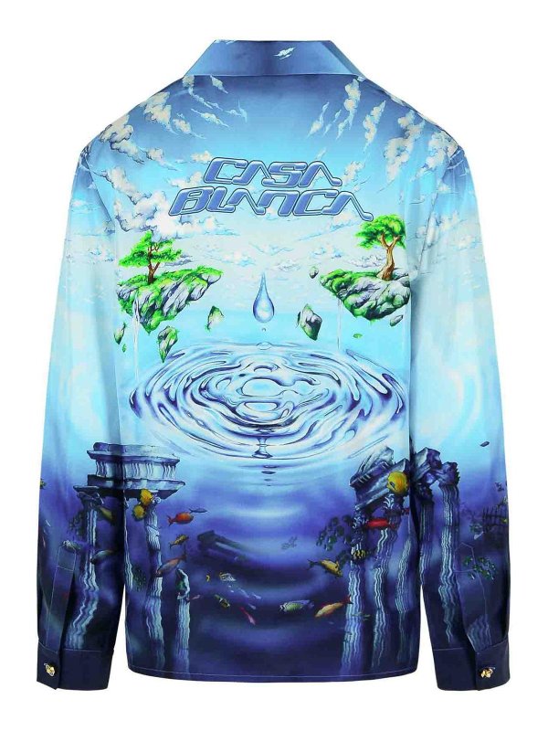 CASABLANCA: shirts online - Blue Silk Shirt