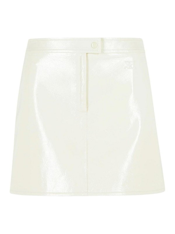 Courreges: mini skirts - Reedition White Polyester Blend Miniskirt
