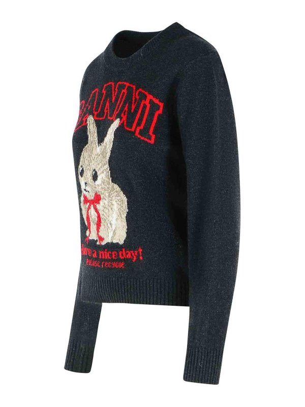 The Best Shops GANNI: Pull col rond - Pull Col Rond - Gris