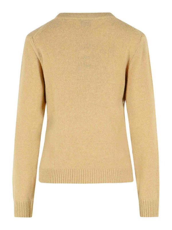 GANNI: crew necks online - Beige Wool Blend Sweater