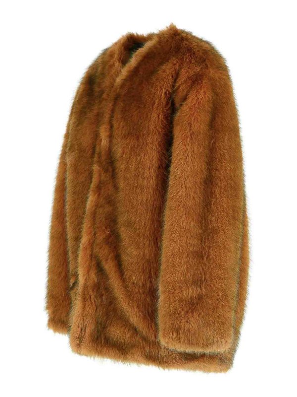 The Best Shops ISABEL MARANT: Fur & Shearling Coats - Aglae Brown Polyester Faux Fur Coat
