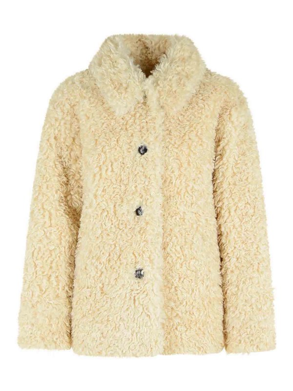 ISABEL MARANT: Fur & Shearling Coats - Tarvey Beige Faux Fur Jacket