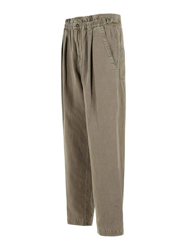 The Best Shops ISABEL MARANT: pantaloni casual - Pantaloni Neriah in cotone e lino marrone