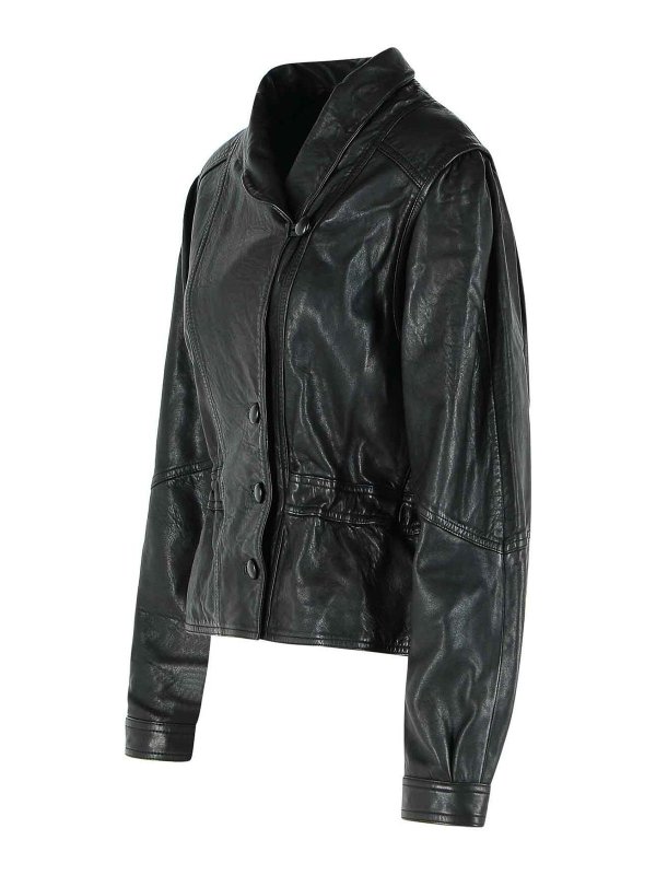 The Best Shops ISABEL MARANT: giacche in pelle - Giacca in pelle nera Tressy