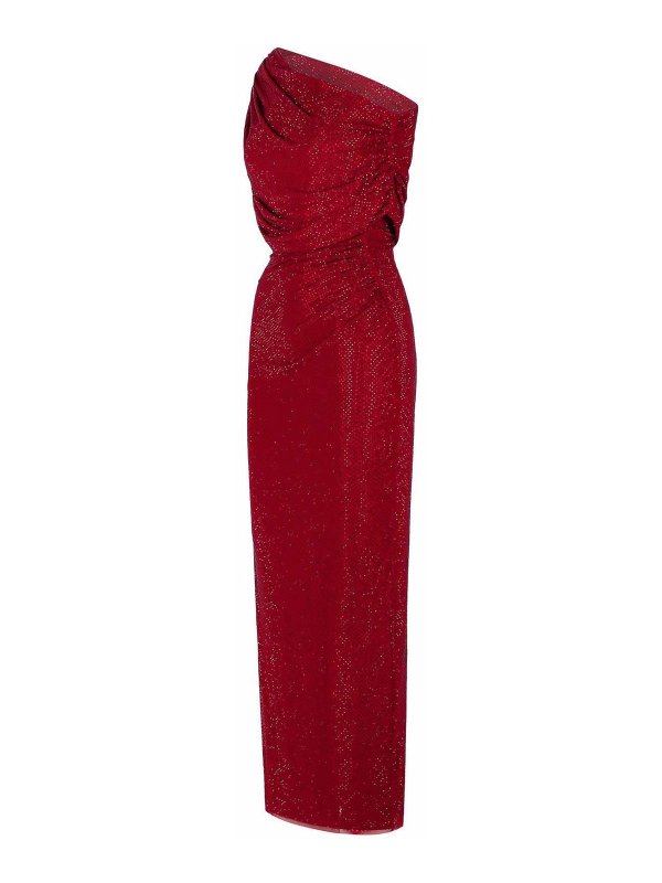 The Best Shops Self Portrait: knee length dresses - Burgundy Polyester Dress