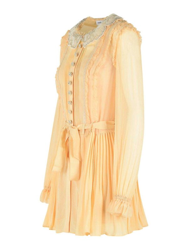 The Best Shops Self Portrait: short dresses - Cream Viscose Mini Dress