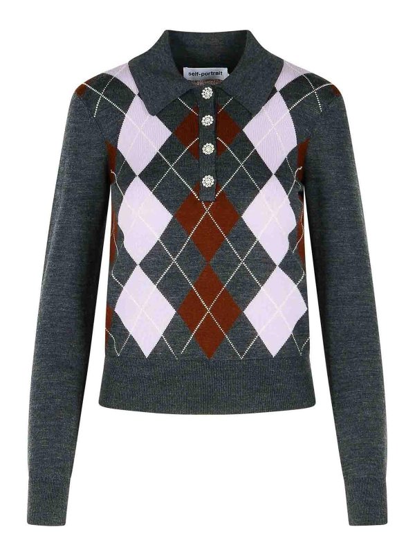 Self Portrait: クルーネック - クルーネック - グレー