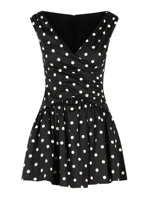 Self Portrait: knee length dresses - Black Cotton Dress