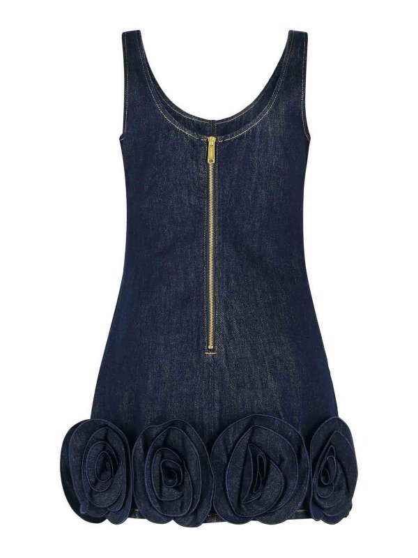 Self Portrait: knee length dresses online - Blue Denim Dress