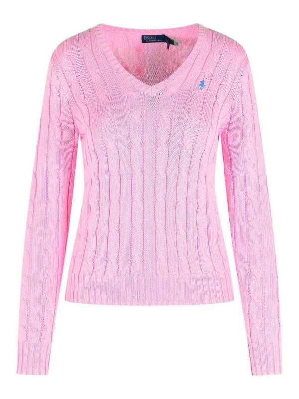 POLO RALPH LAUREN: crew necks - Kimberly Pink Cotton Sweater