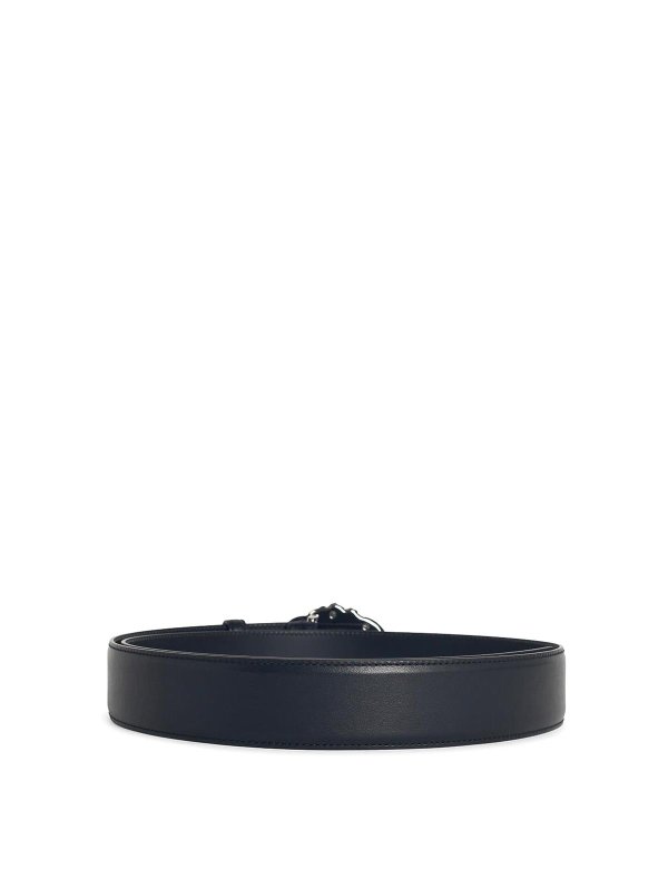 VERSACE: belts online - Black Leather Belt