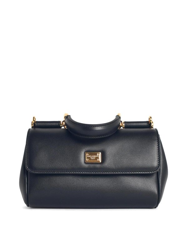 DOLCE & GABBANA: totes bags - My Sicily Black Leather Handbag