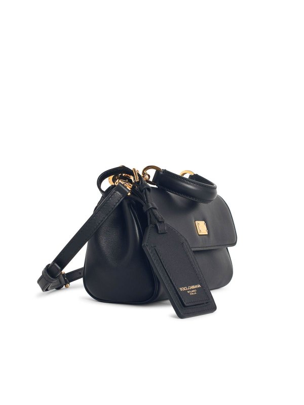 DOLCE & GABBANA: totes bags online - My Sicily Black Leather Handbag
