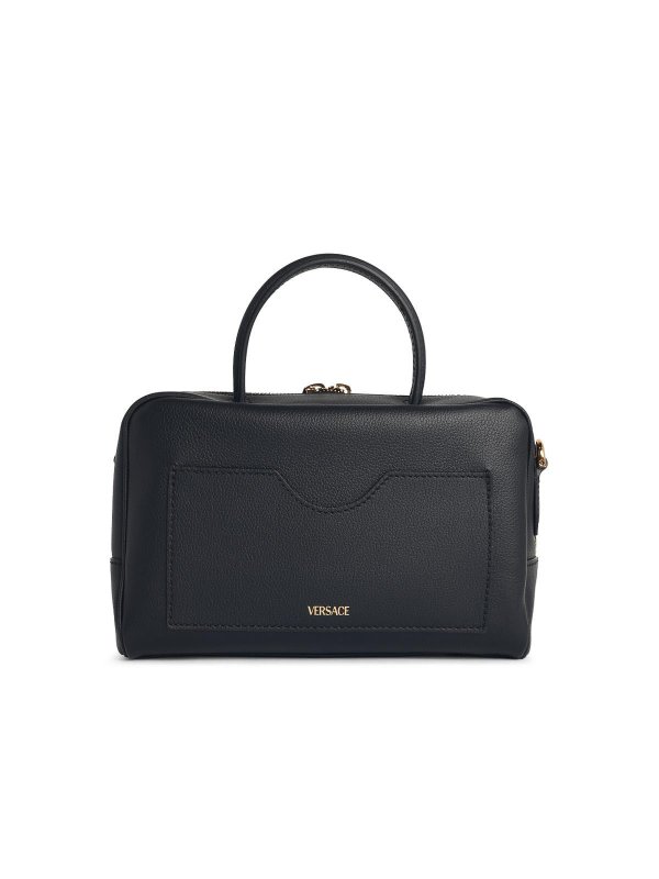 The Best Shops VERSACE: totes bags - La Medusa Boston Black Leather Bag