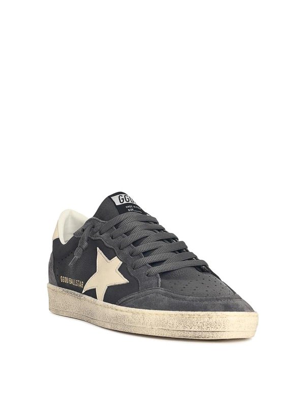 GOLDEN GOOSE: trainers online - Ball-Star Grey Leather Sneakers