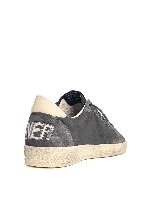 The Best Shops GOLDEN GOOSE: trainers - Ball-Star Grey Leather Sneakers
