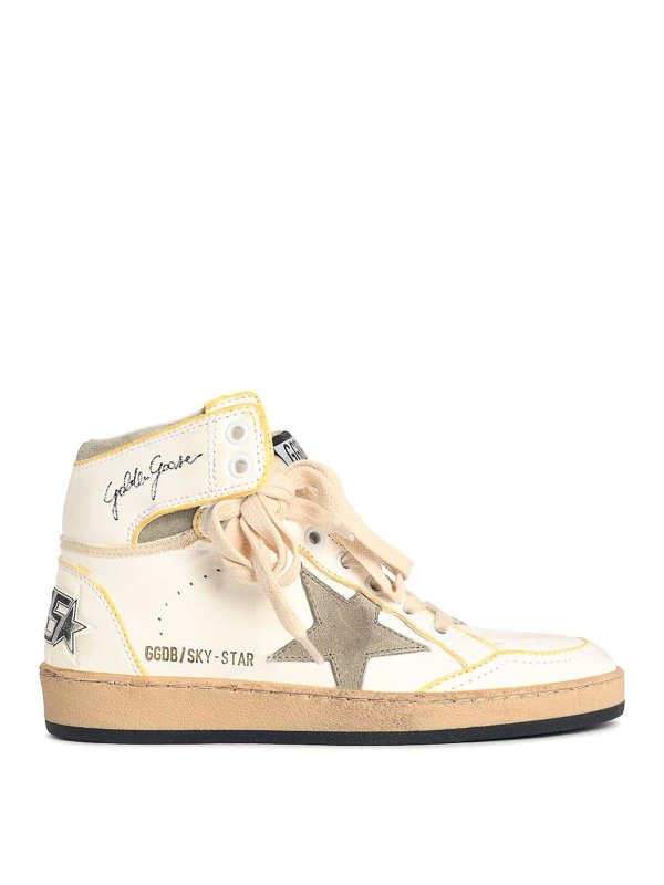 GOLDEN GOOSE: trainers - Sky-Star White Nappa Leather Sneakers