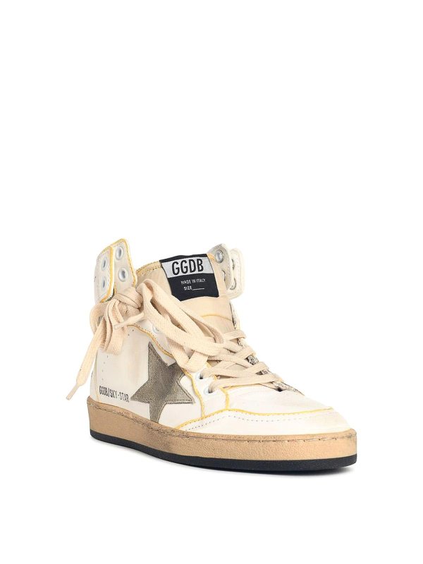 GOLDEN GOOSE: trainers online - Sky-Star White Nappa Leather Sneakers