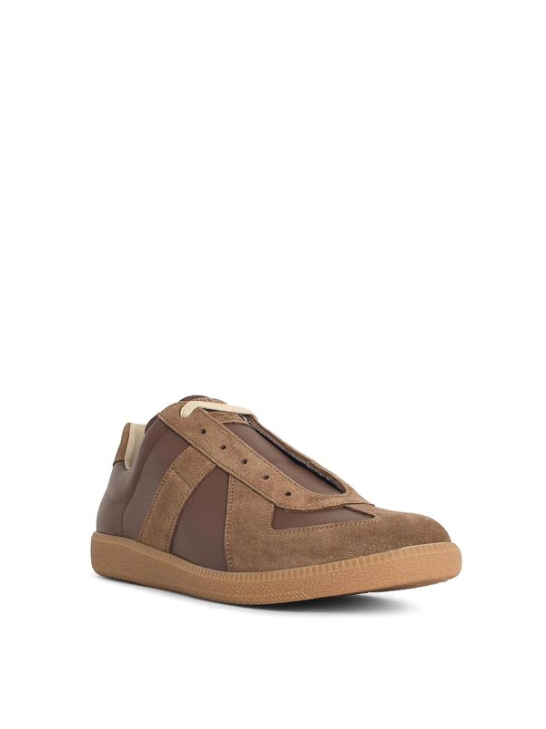 Maison Margiela: trainers online - Brown Nappa And Sude Sneakers